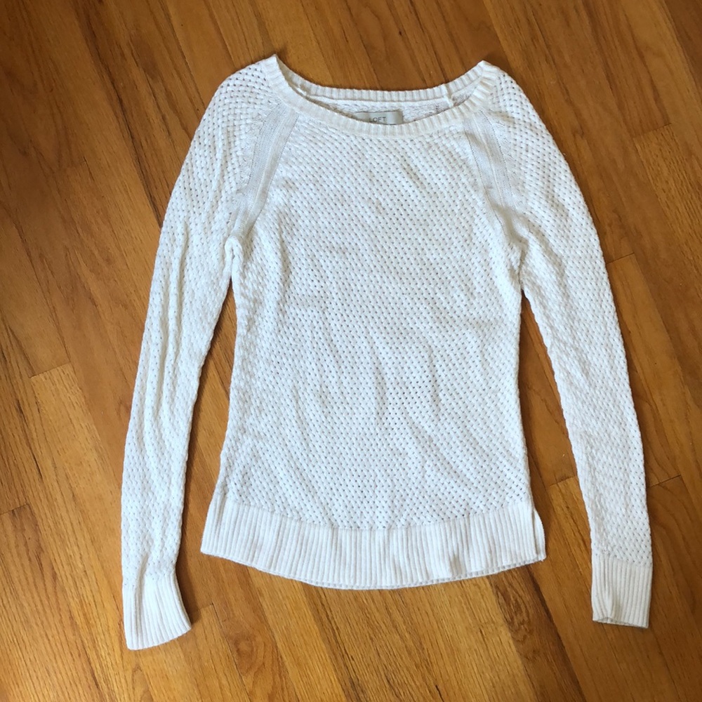 LOFT Lightweight Cream Sweater